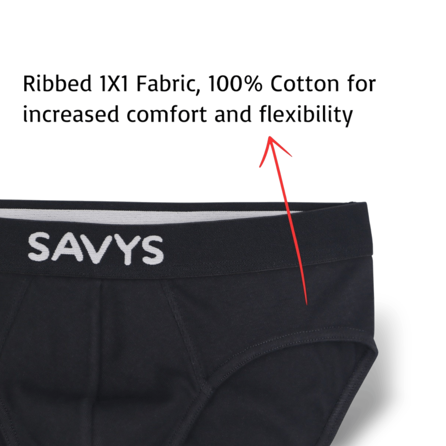 Men Ribbed Brief Underwear (Pack of 3) - Savys - 